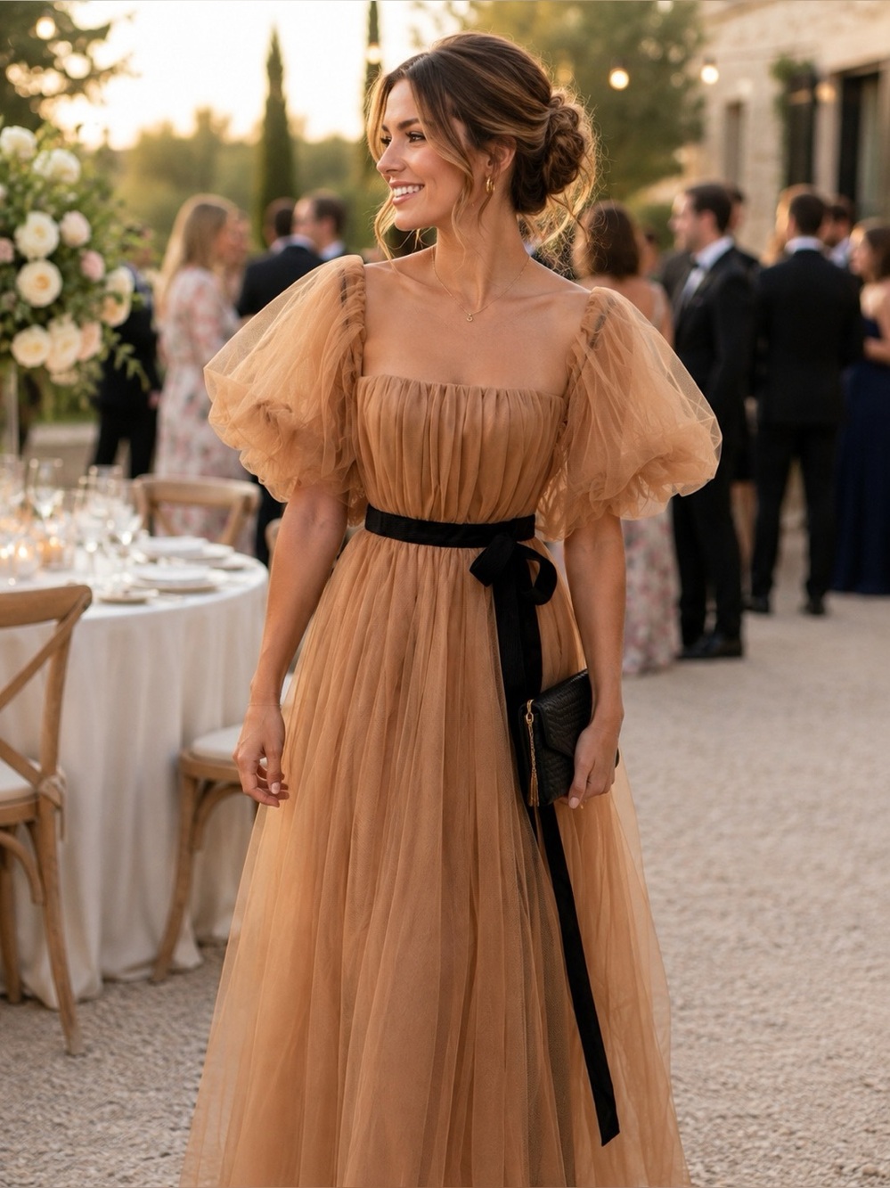 Pinko Drupa Off Shoulder Tulle Dress - 40